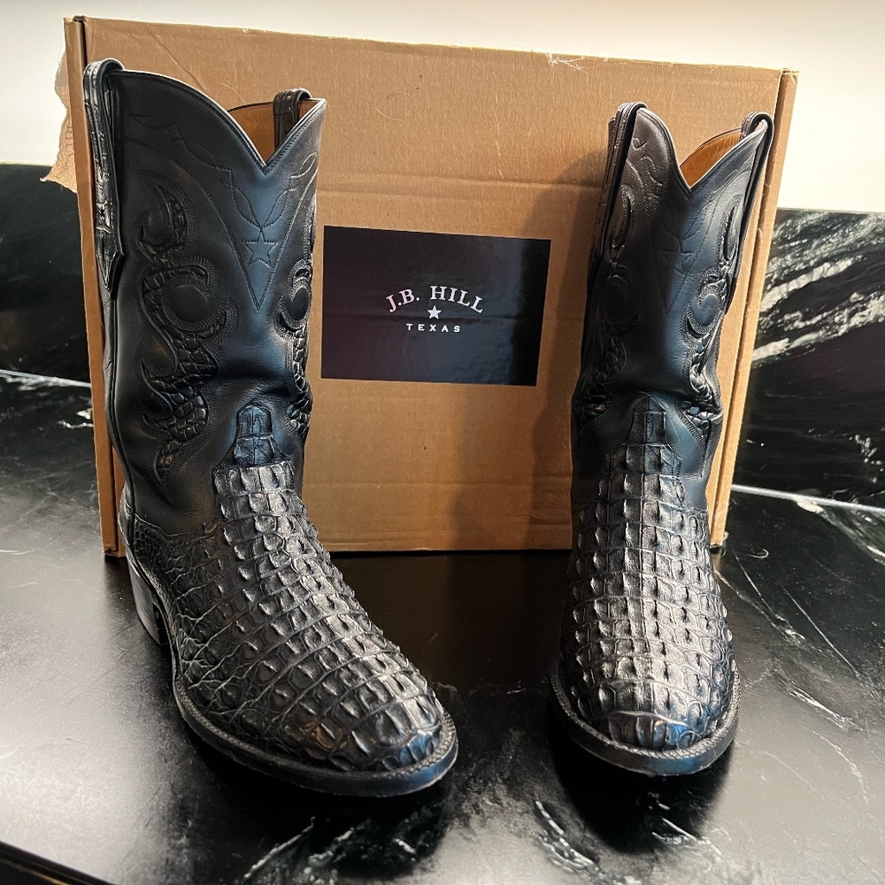 JB Hill Crocodile cowboy boots